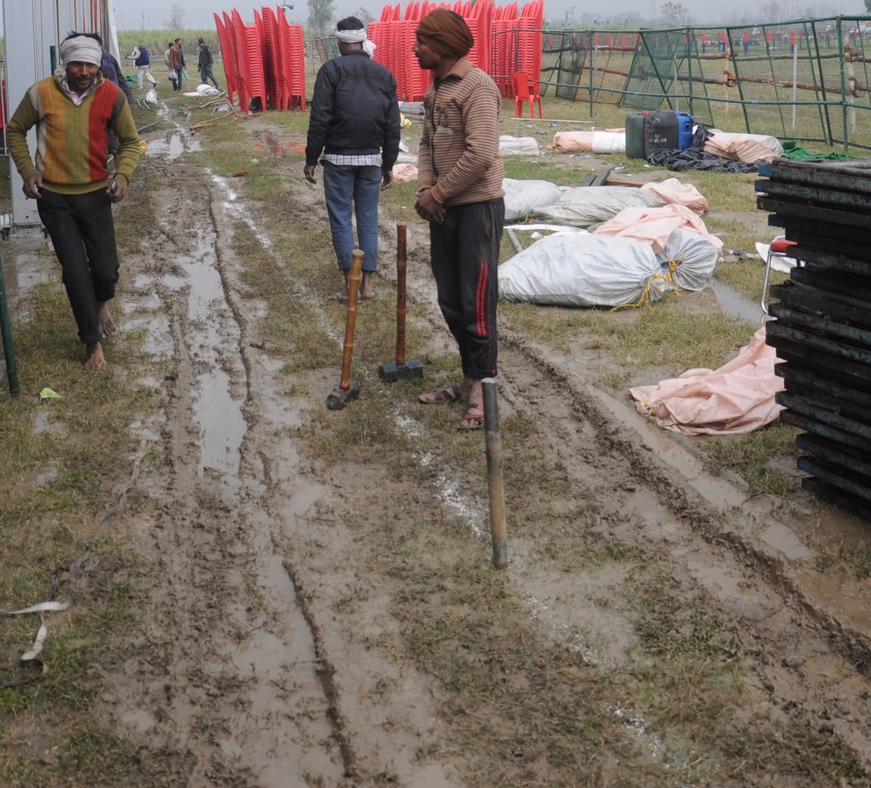 Water filled around CM's venue, officers stayed till late night