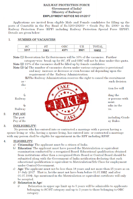 fake recruitment website revealed rpf make youth aware of the fraud