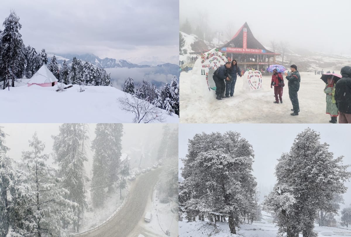 fresh snowfall and rainfall recorded in himachal, tourist in kufri and manali