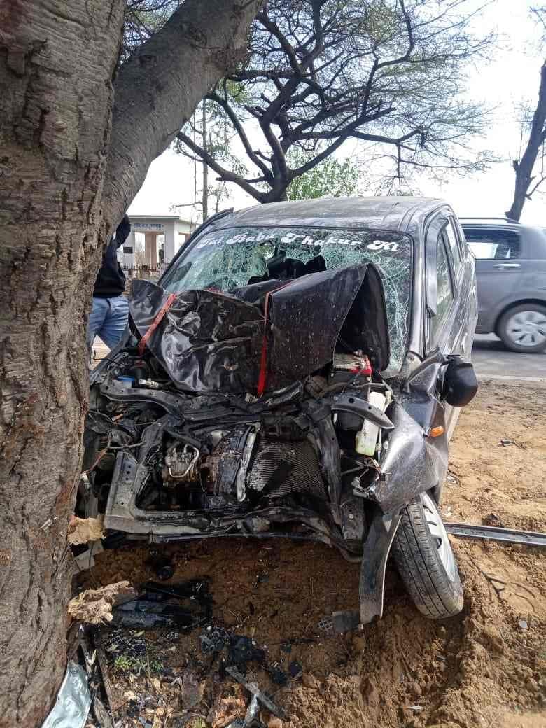 Car crashed while saving cow