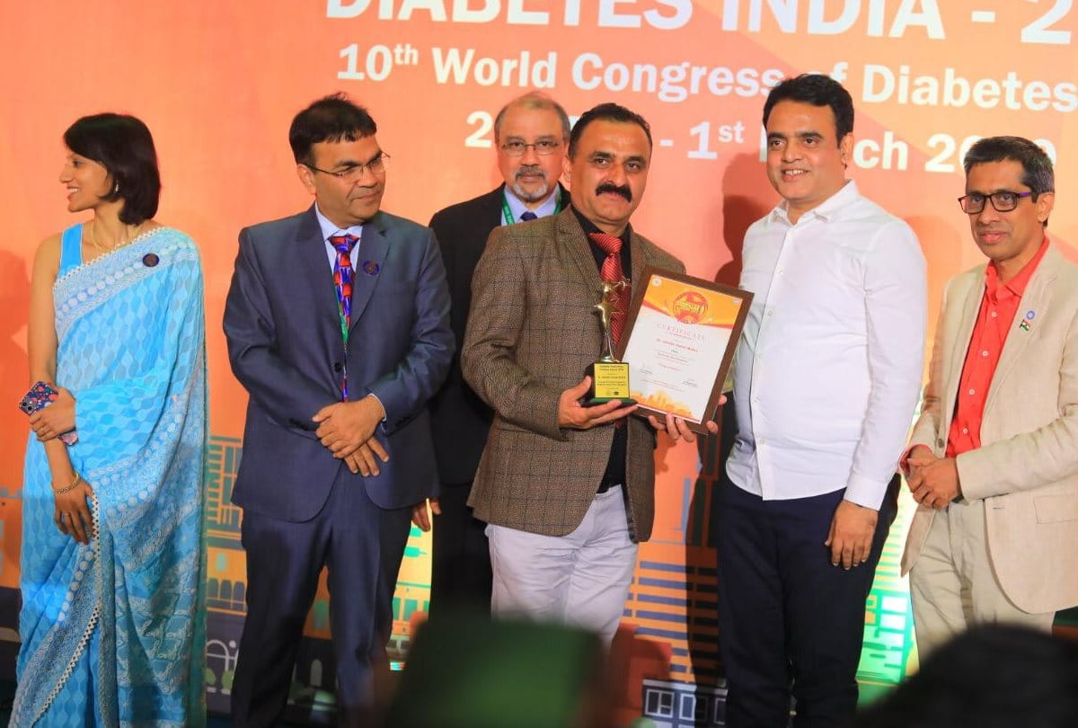 diabetes awareness award to Dr Jitender Mokta