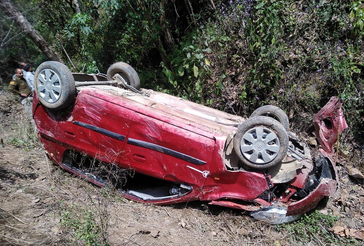 car accident on kunihar road in solan in himachal pradesh