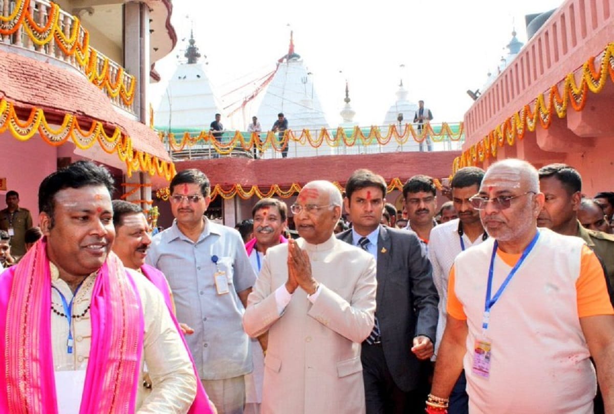 President Ram Nath Kovind Deoghar offering prayers in baba baba baidynath mandir