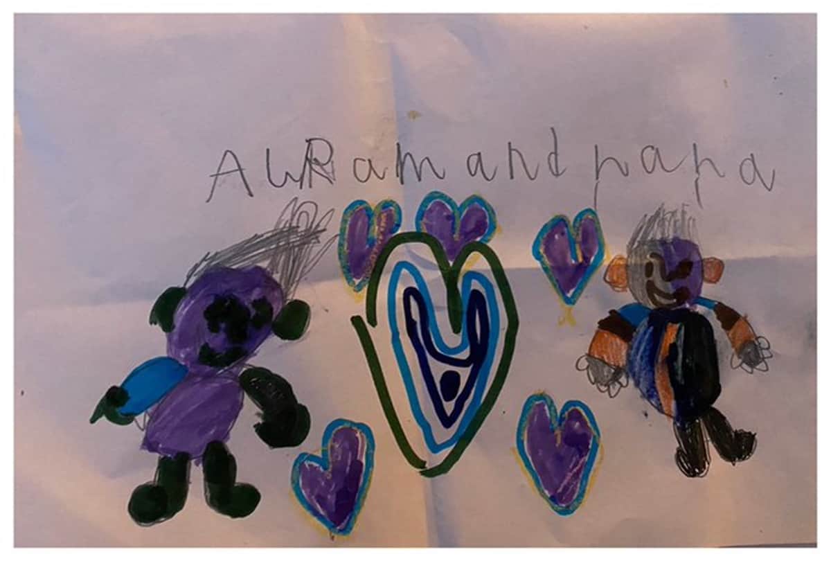 Shah Rukh Khan proudly share a cute drawing made by his son AbRam of the two of them on social media