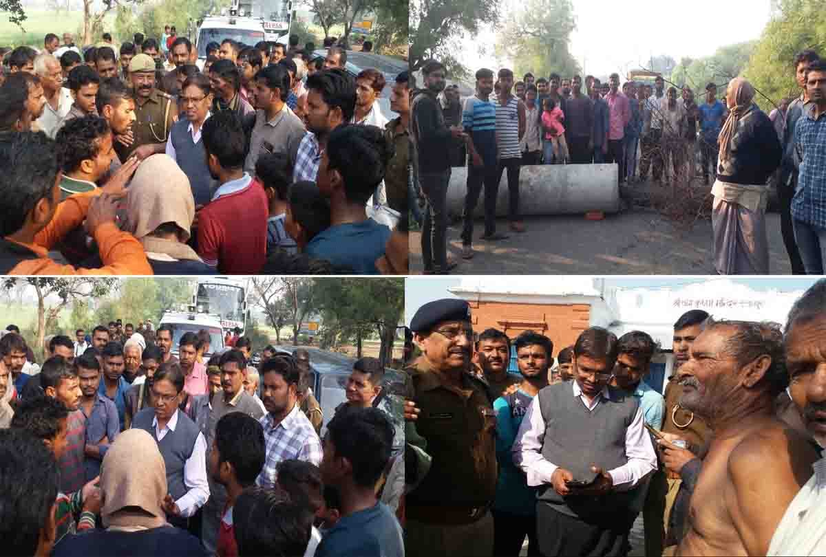 Angry farmers jammed the road due to ruin crops