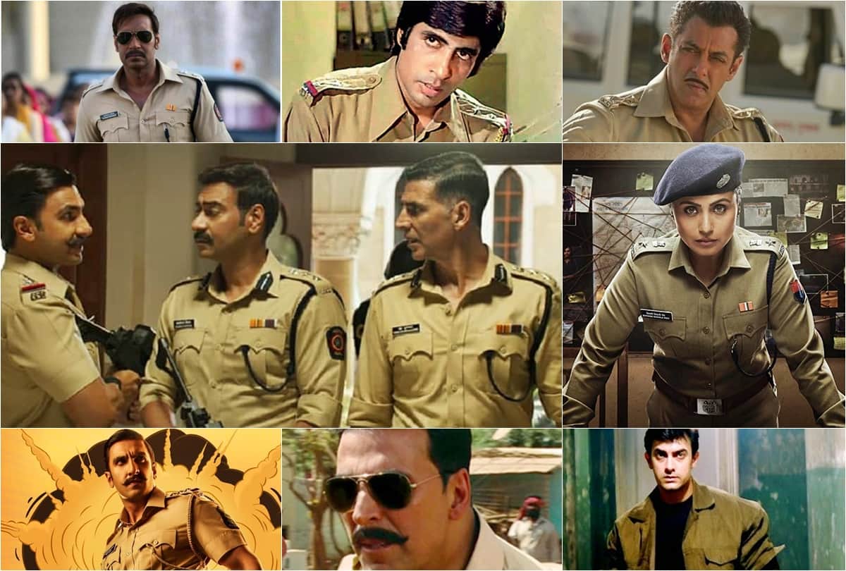 7 Iconic Cop Characters in Bollywood sooryavanshi Akshay Singham Ajay Simmba Ranveer Dabangg