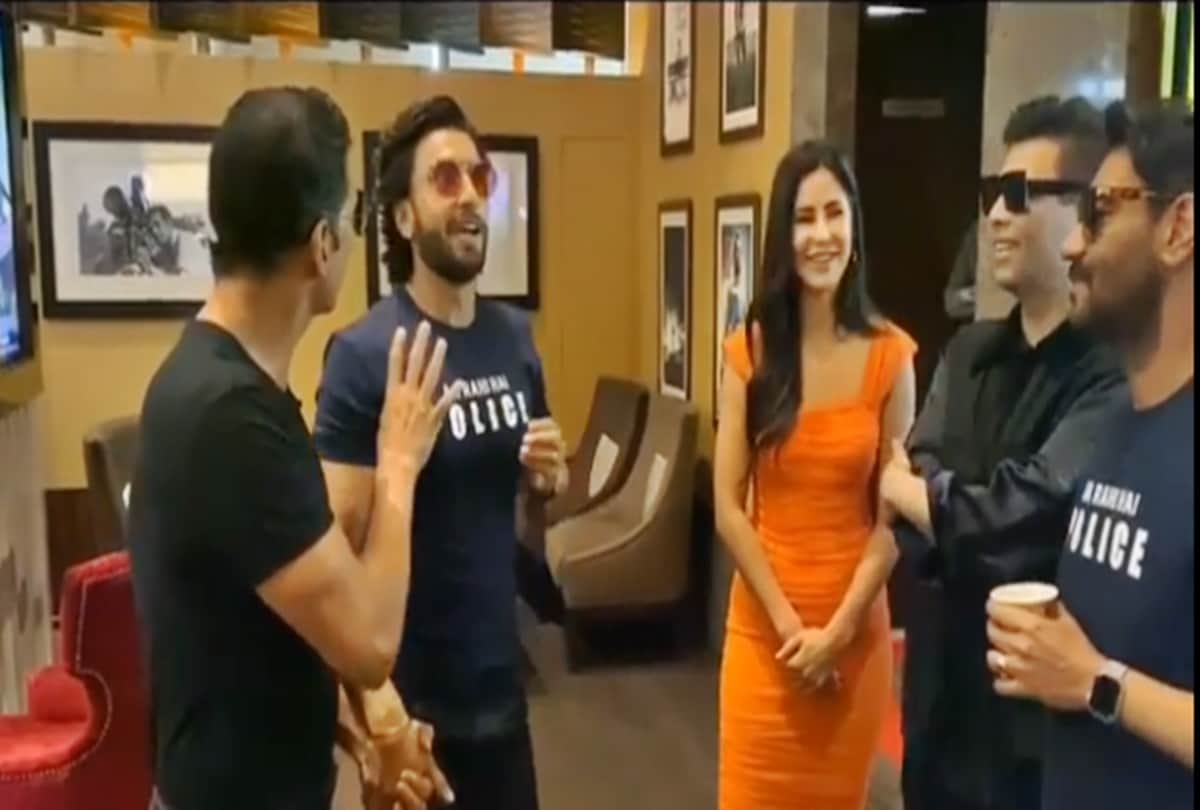 Ranveer Singh Akshay Kumar Ajay Devgn Rohit Shetty katrina kaif viral video at Sooryavanshi trailer