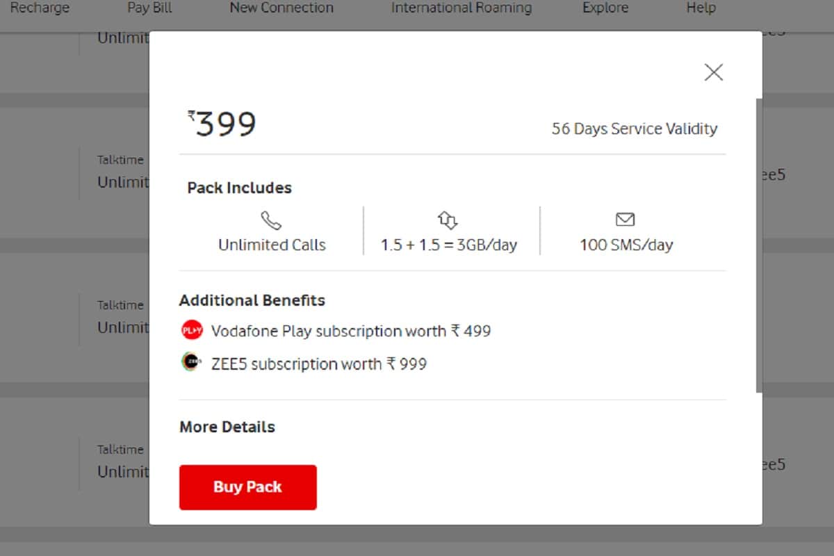 Vodafone Idea offers Double Data Offer With Rs 249, Rs 399 and Rs 599 Prepaid Recharge Plans