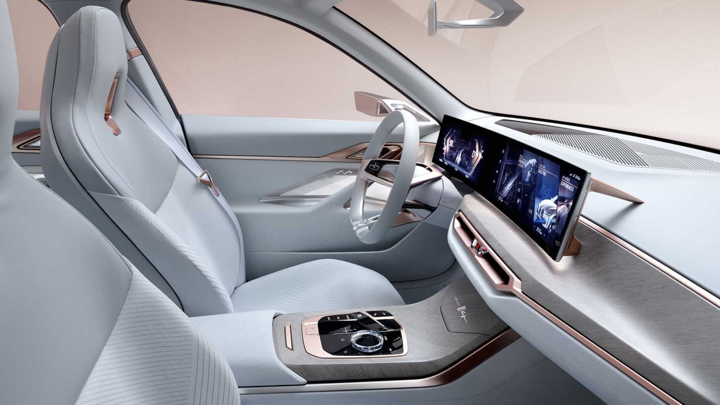 electric car bmw concept i4 electric vehicle bmw electric car sedan to compete tesla model 3
