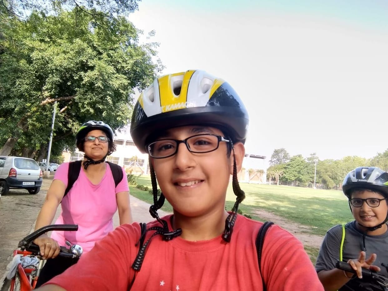 Children gave bicycle gifts .. so that the mummies stayed fit, Womens Day