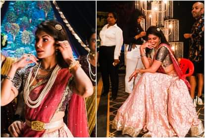 Jacqueline Fernandez holi song pictures out spotted in pink lehenga