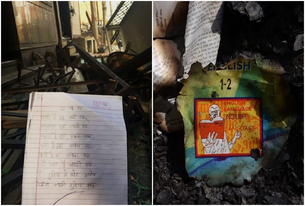 delhi violence: Aaliya a six-year-old girl write her pain in form of poetry on paper