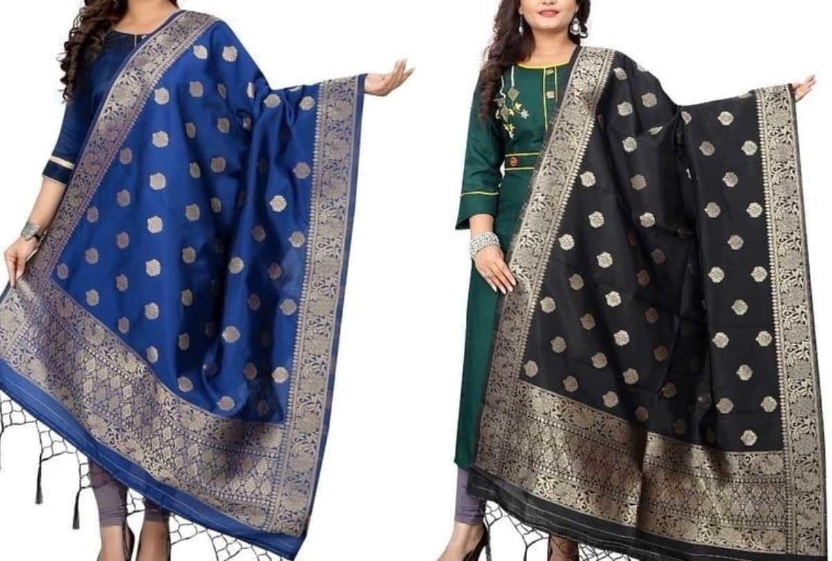 silk dupatta transform your old simple suit in party wear dress