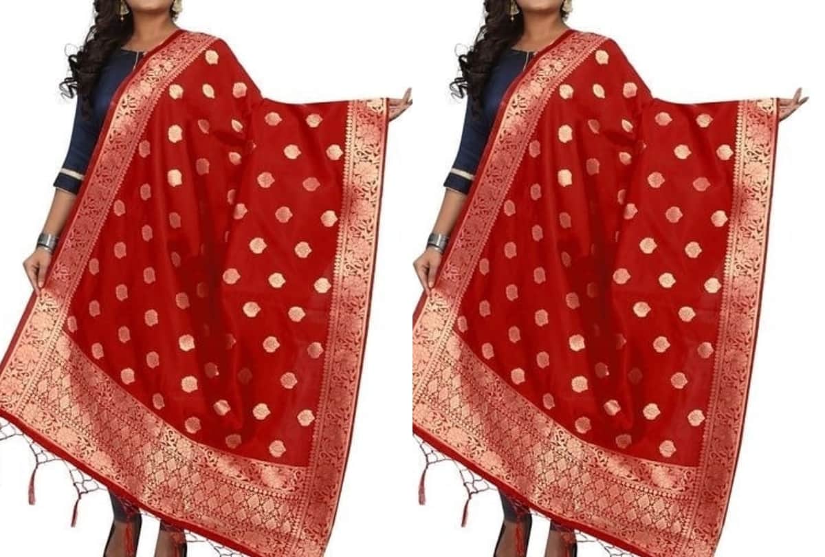silk dupatta transform your old simple suit in party wear dress