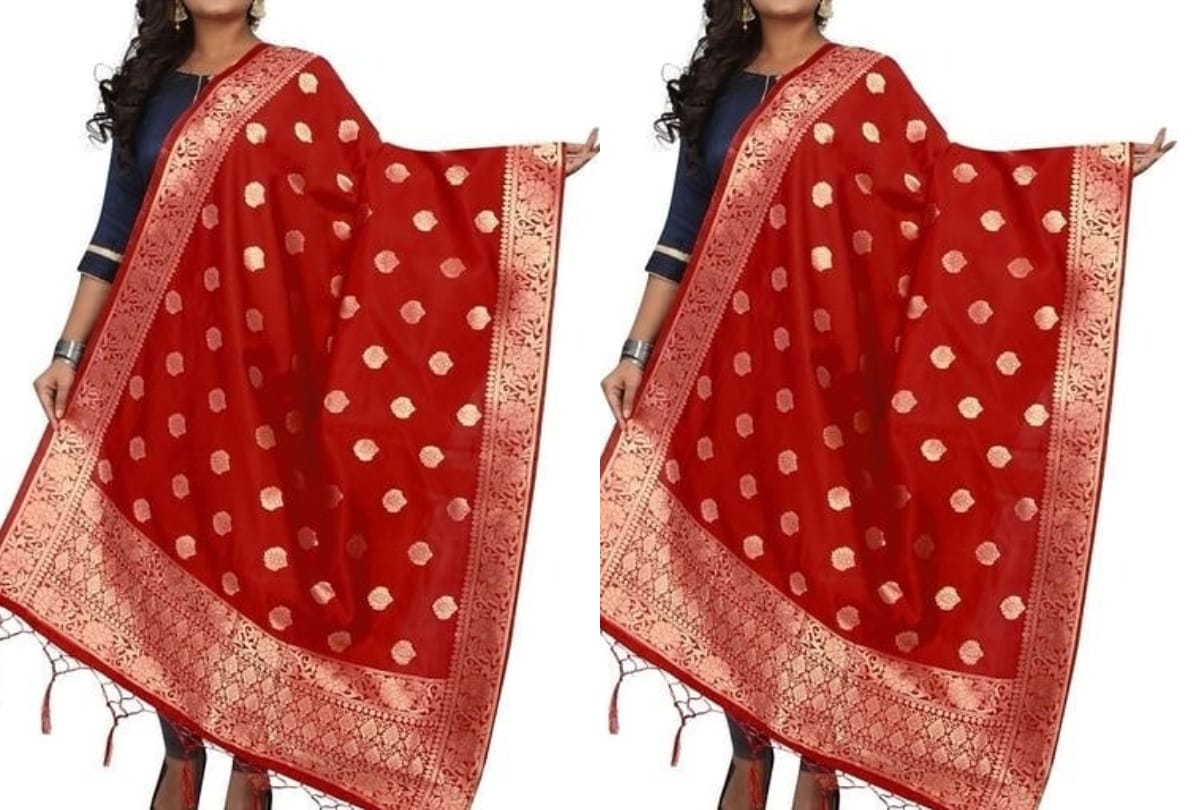 silk dupatta transform your old simple suit in party wear dress