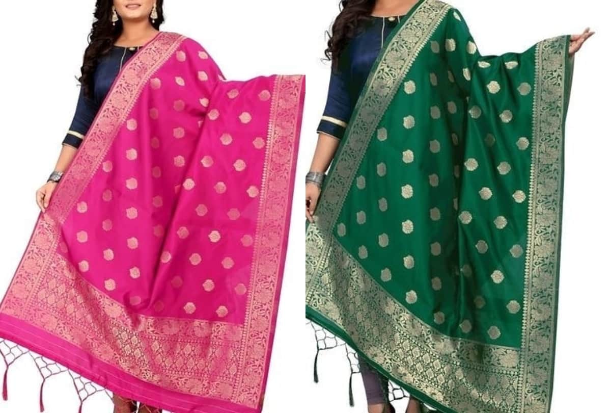 silk dupatta transform your old simple suit in party wear dress