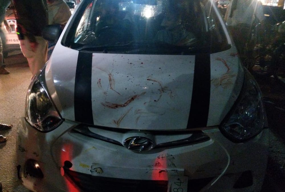 A car trampled many people in Indira Nagar Lucknow.