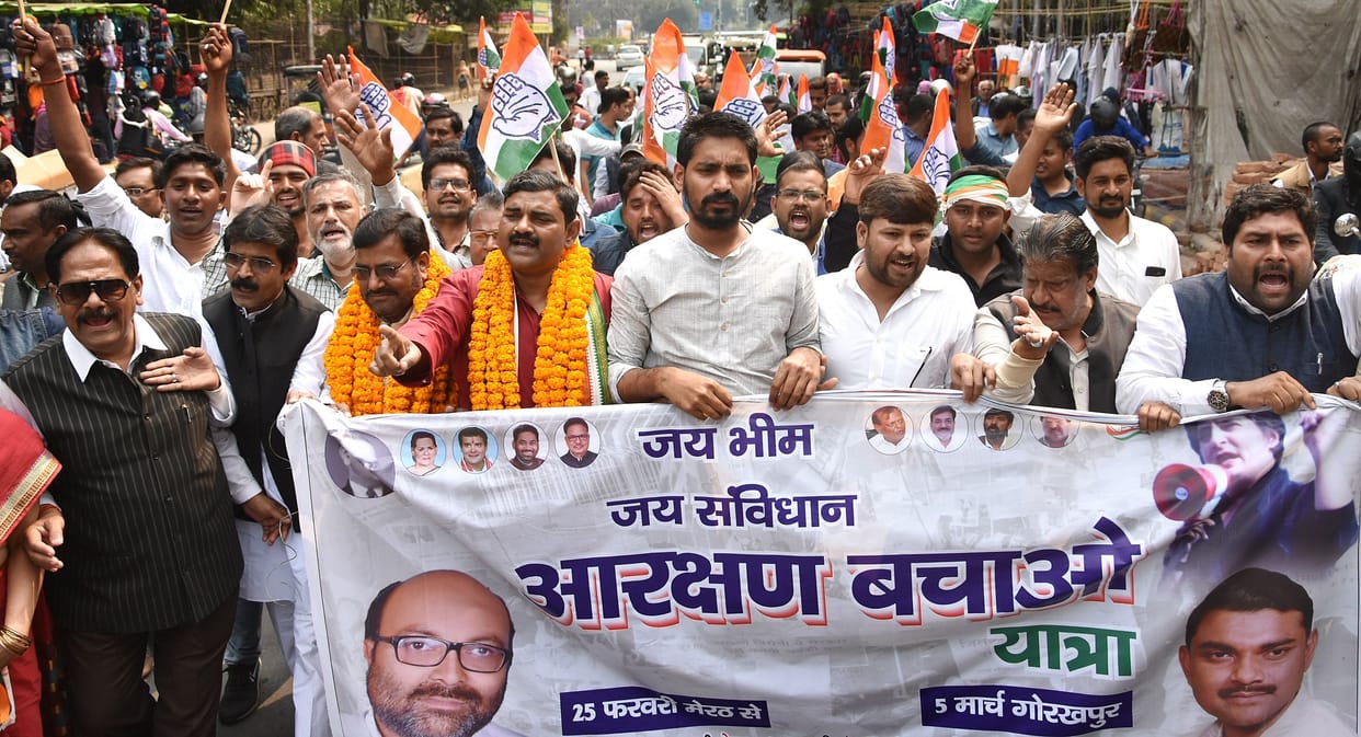 Congress party will face all the challenges for saving sc st obc reservation