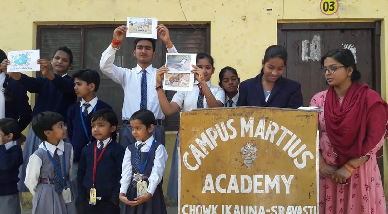 Information given to students on Wildlife Conservation Day