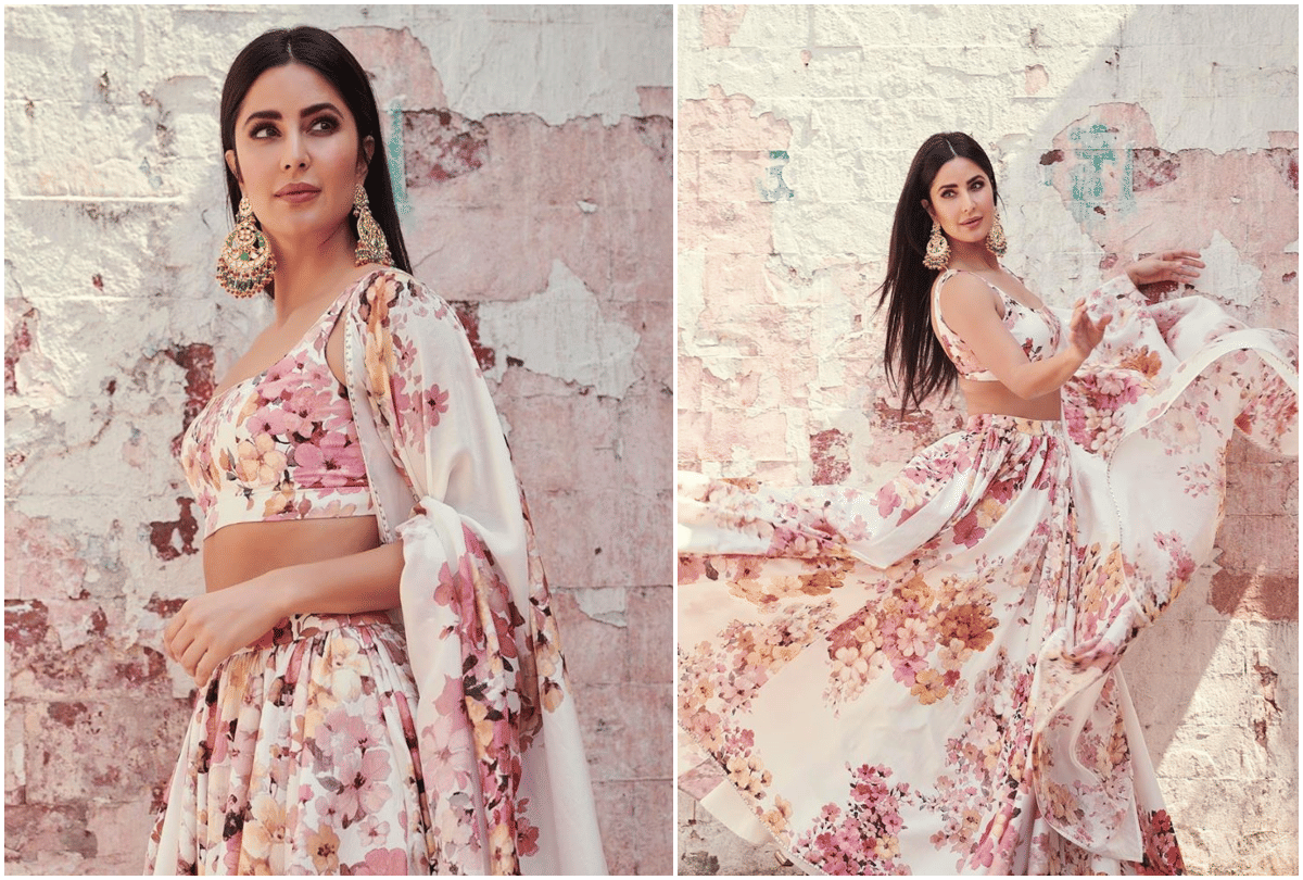 katrina kaif beautiful floral lehenga and saree for summer bride
