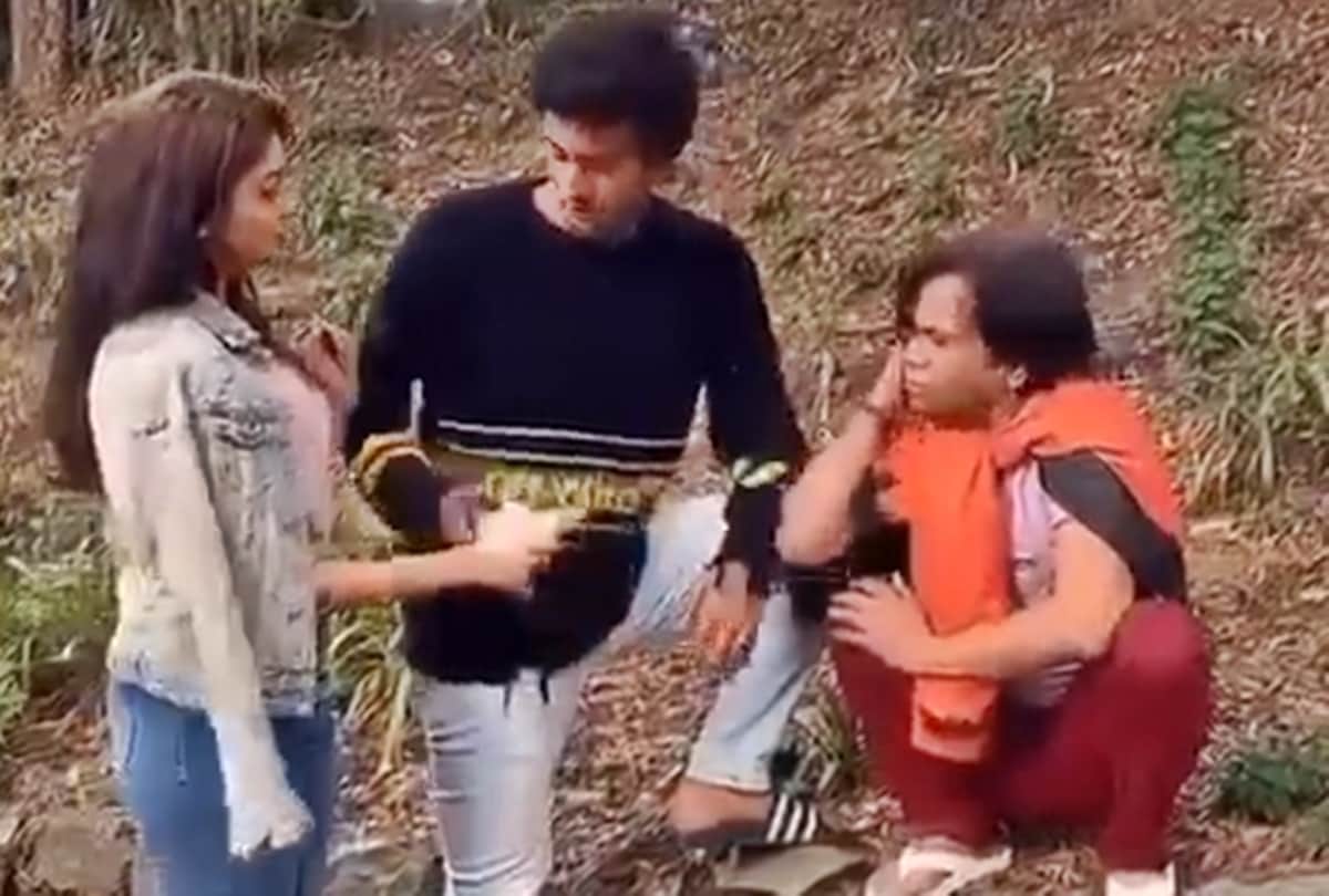 viral video of Meezaan Jaffrey slapping Rajpal yadav due to Pranitha Subhash
