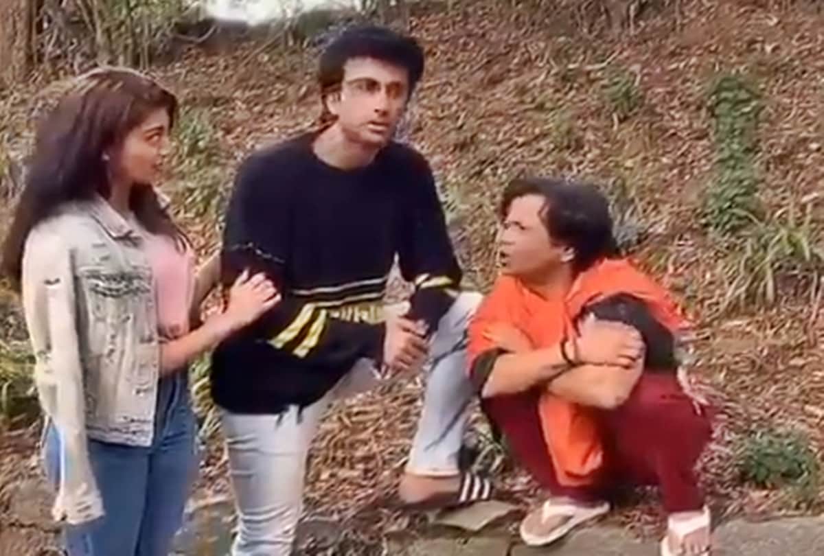 viral video of Meezaan Jaffrey slapping Rajpal yadav due to Pranitha Subhash