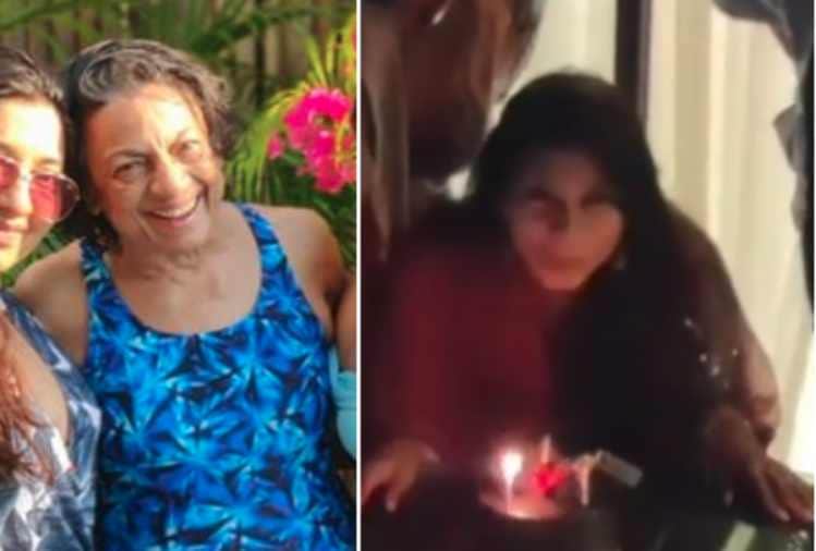 tanishaa mukerji birthday she enjoyed with friends and mother tanuja
