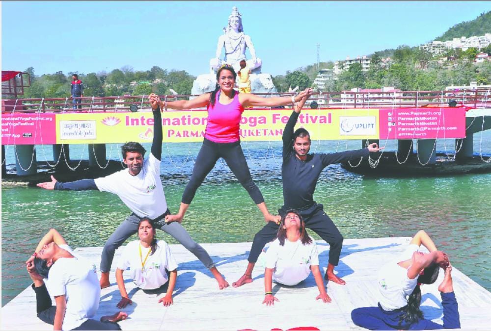 International yoga festival 2020: Tourists Doing dance with Yoga in Beatles Ashram, Photos