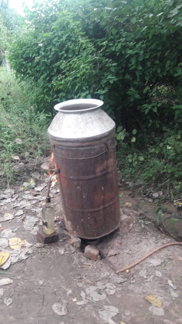Illegal liquor kilns are burning from village to village
