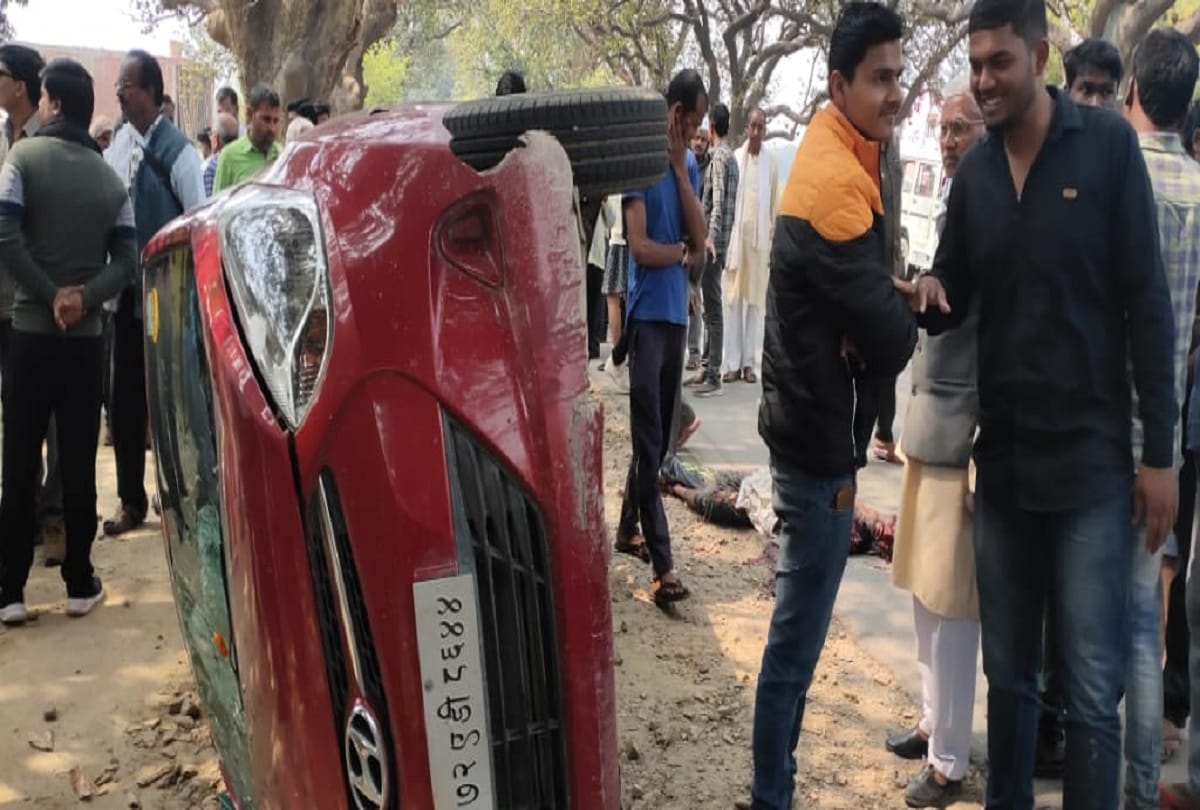 UP car drags a man for 6 kilometers later died Pratapgarh accident news