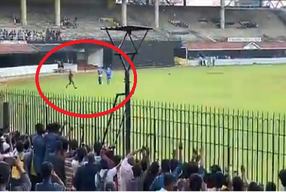 VIDEO: Fan breaches security to meet MS Dhoni in Chepauk Stadium