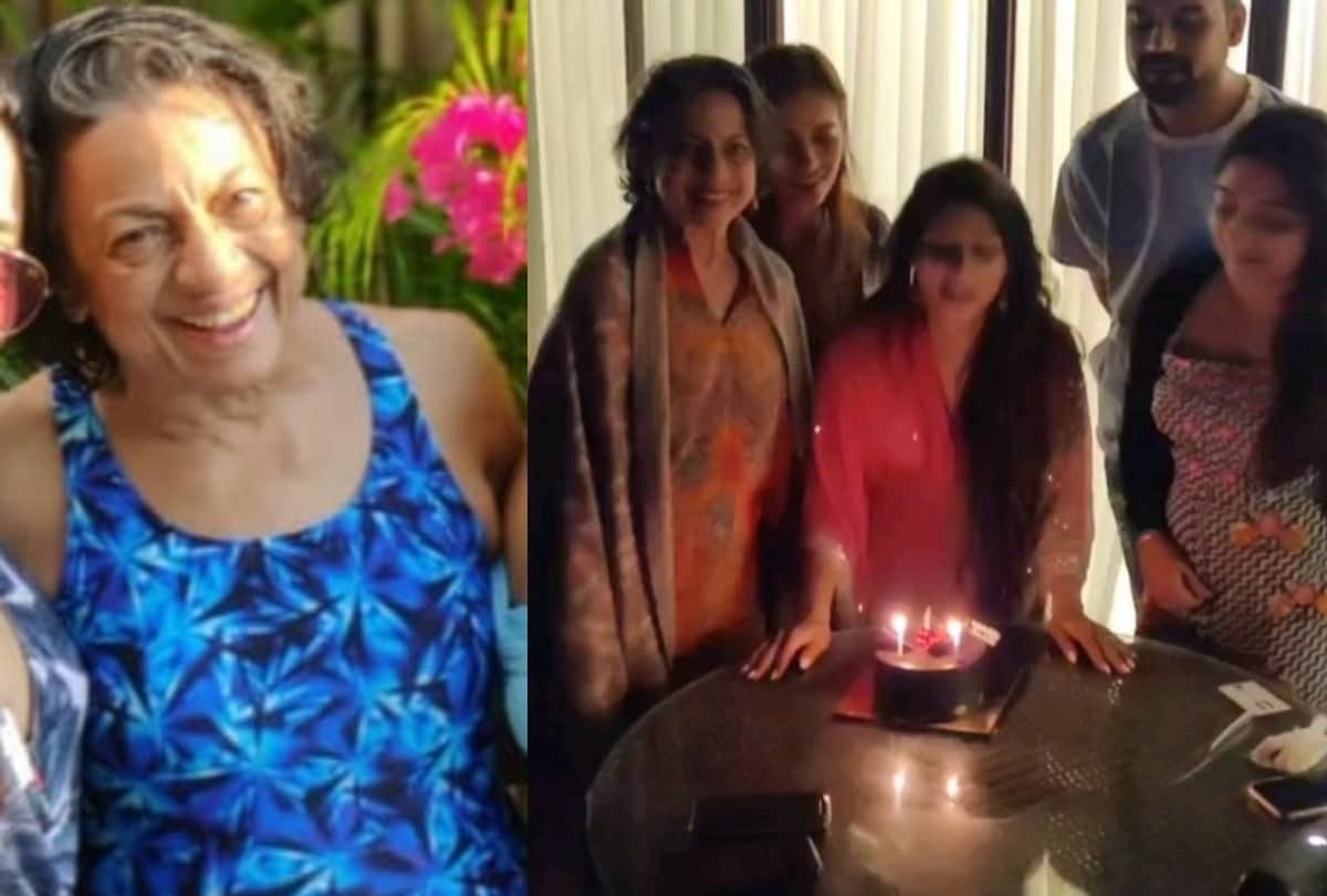 tanuja wear swimsuit for daughter tanisha birthday celebration