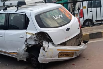 taxi hits school van, three students injured in lucknow