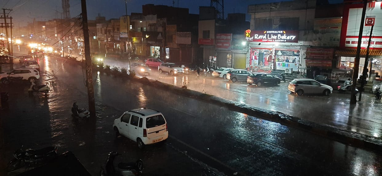 rainfall, Nine mm rain in Fatehabad, waterlogging in the city, fatehabad