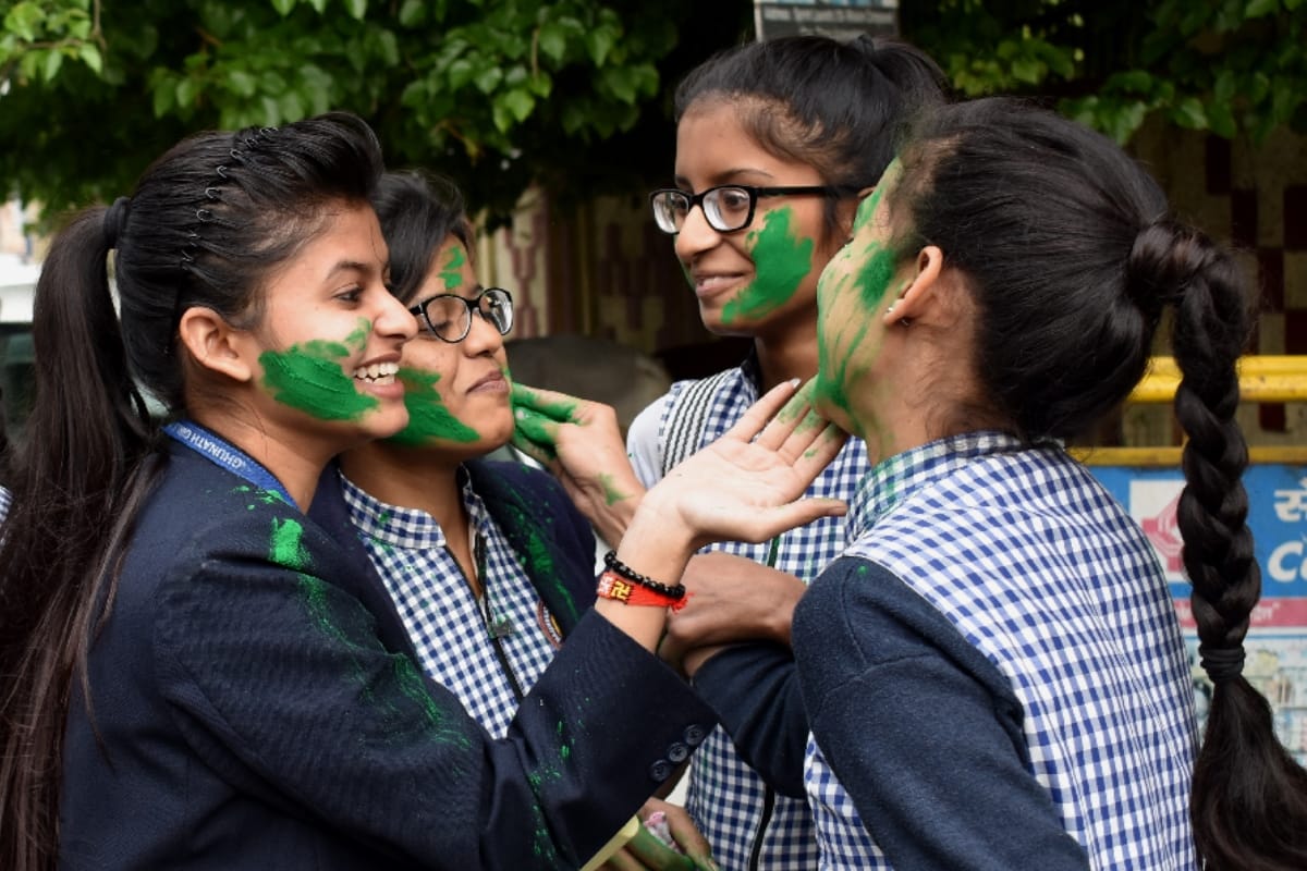 Holi 2020: student played holi with their friends as Exams get over today