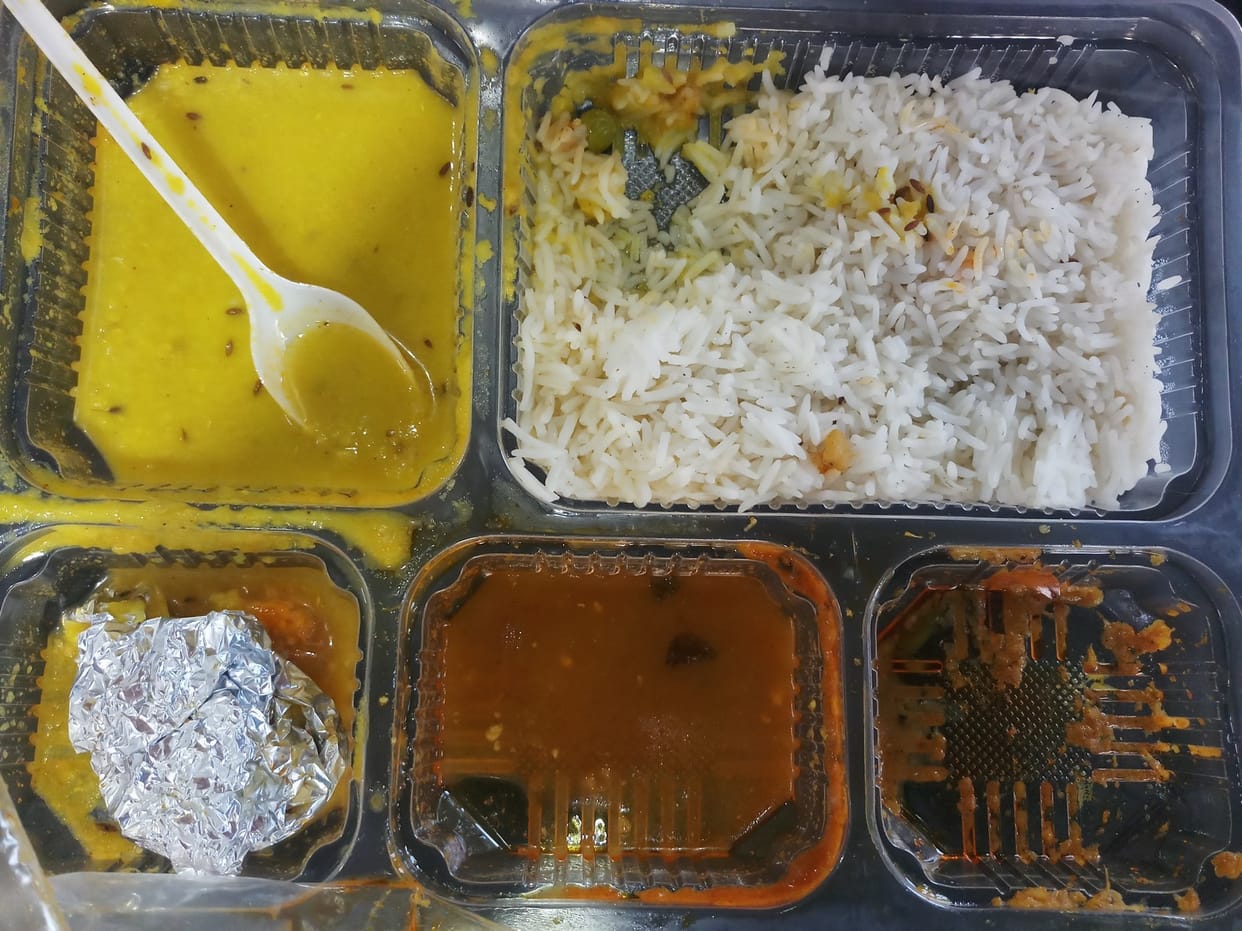 Railway officials served stale food