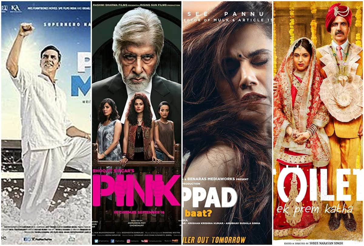international womens day 2020 Padman Pink Thappad Toilet Ek Prem Katha Films Based on Female Issues