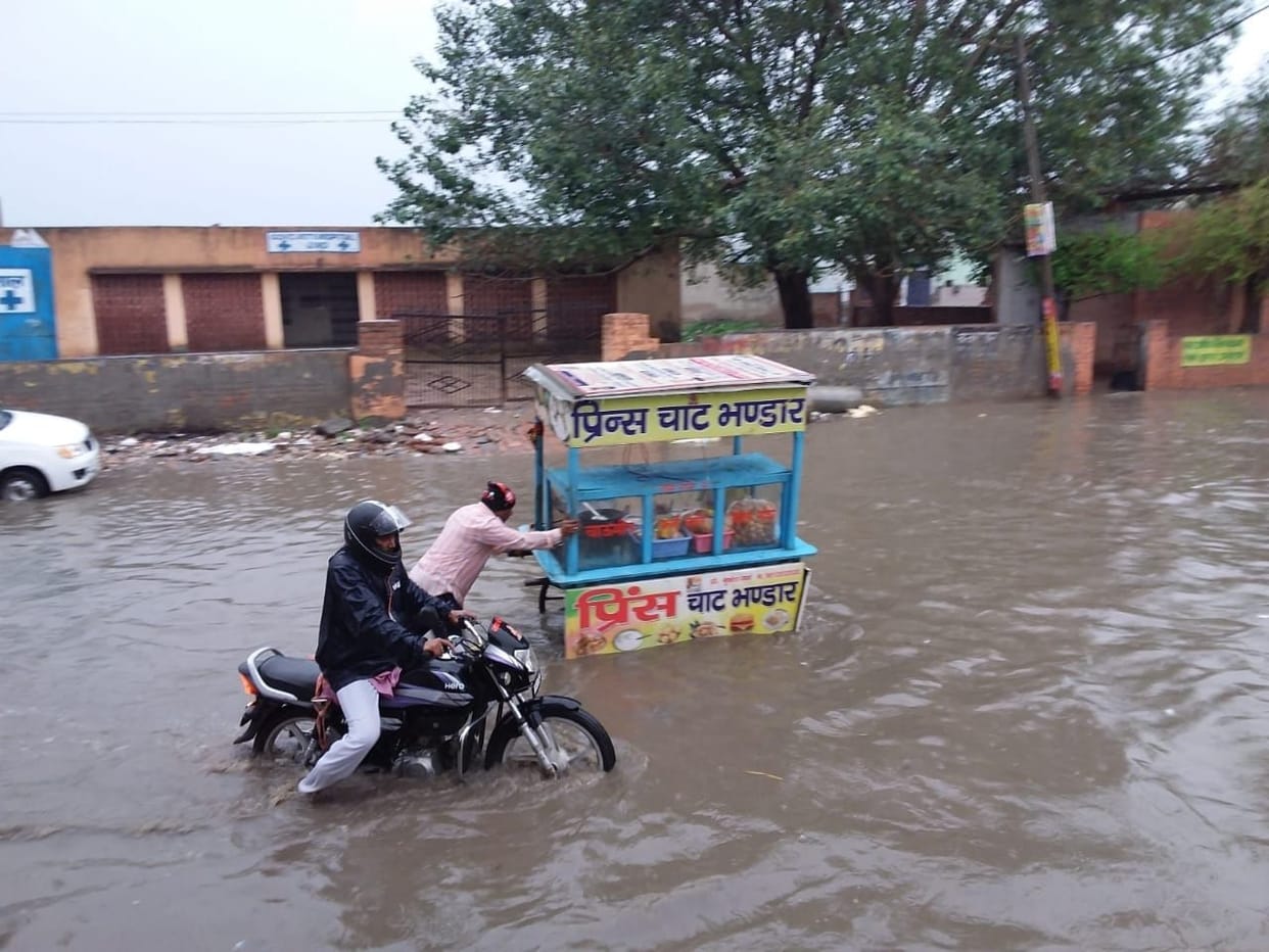 heavy rains and hail storms cause damage to crops, water in the streets