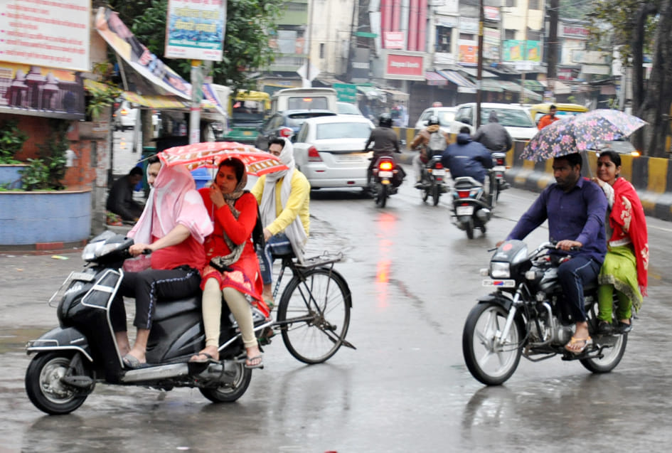 Hail and rain brought cold weather