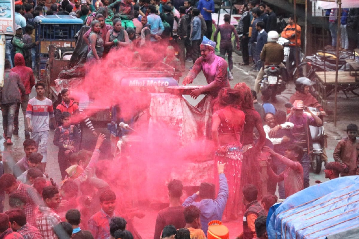 Holi celebration in Dhampur of Bijnor district of Uttar Pradseh