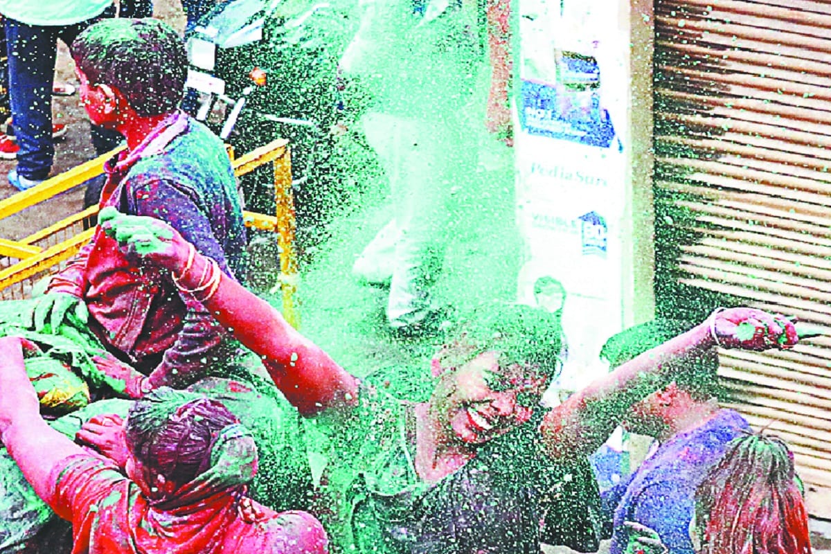 Holi celebration in Dhampur of Bijnor district of Uttar Pradseh