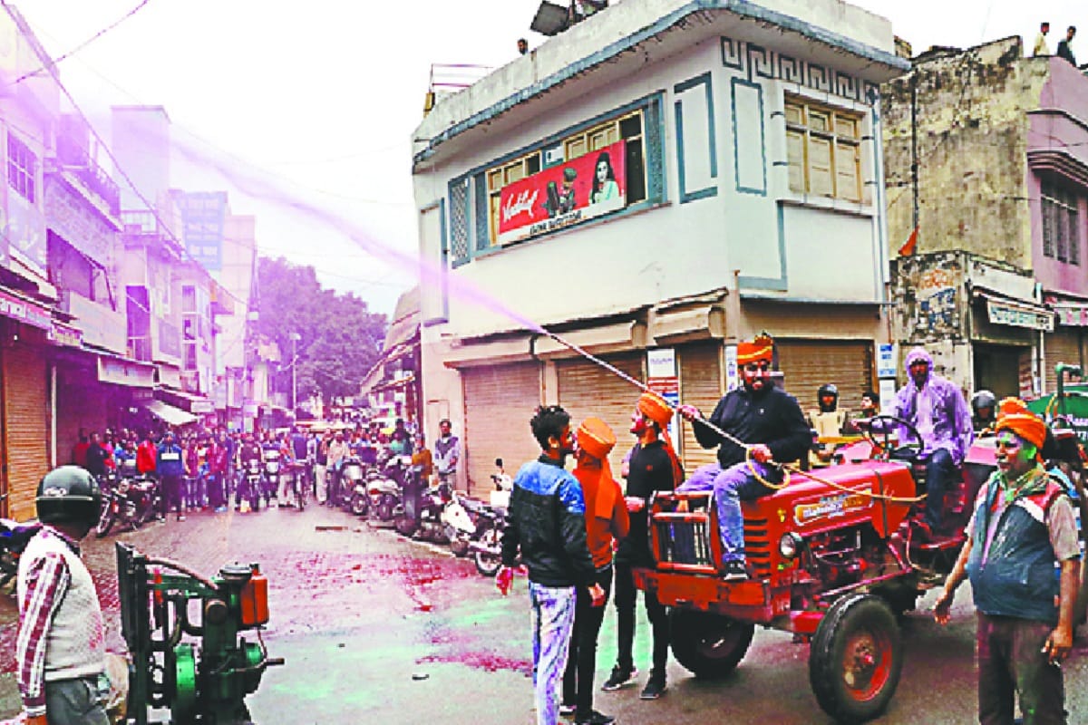Holi celebration in Dhampur of Bijnor district of Uttar Pradseh