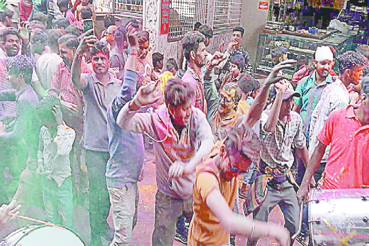 Holi celebration in Dhampur of Bijnor district of Uttar Pradseh