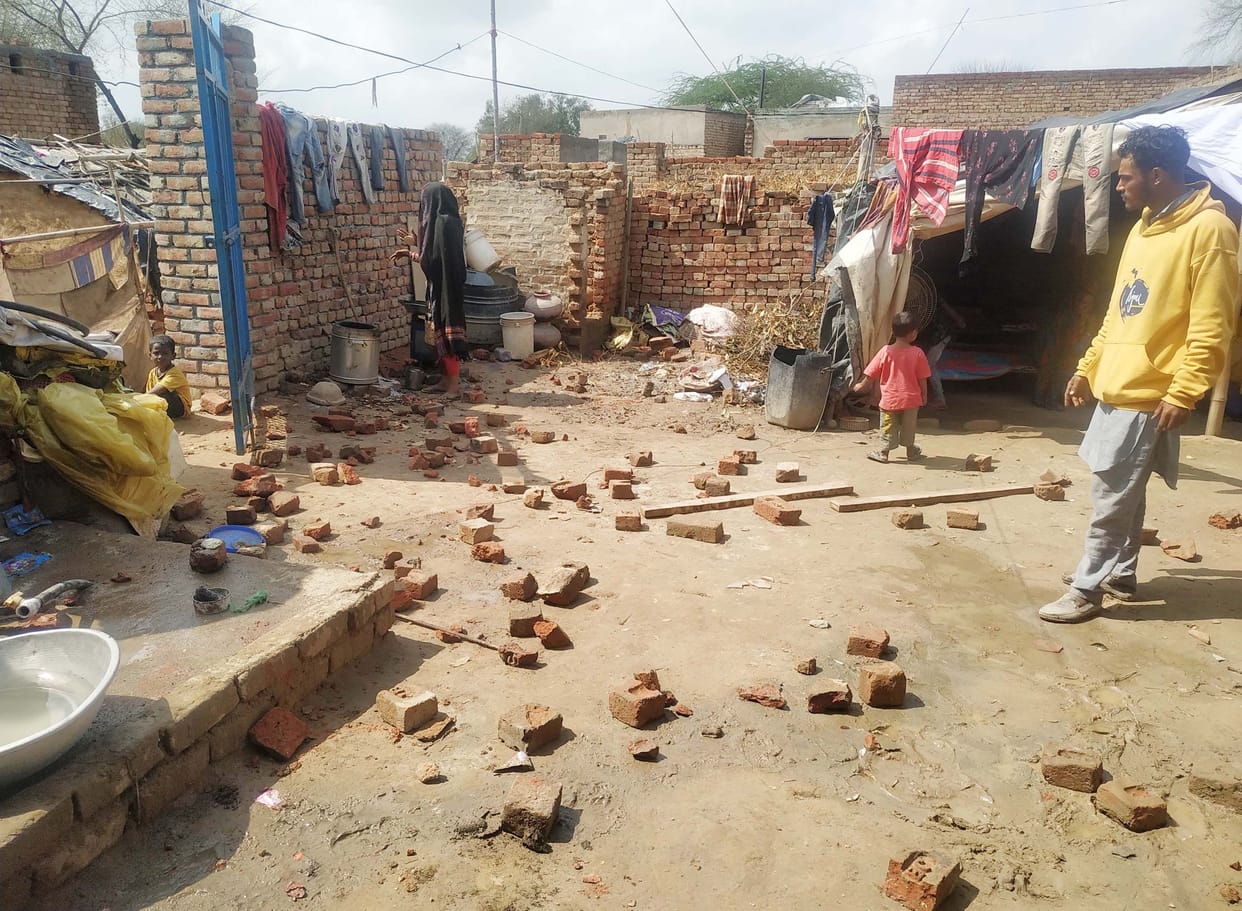 stone pellet three injures
