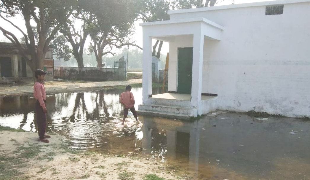Canal water filled in primary school