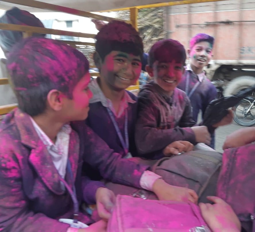 Holi fighting started as soon as school was over
