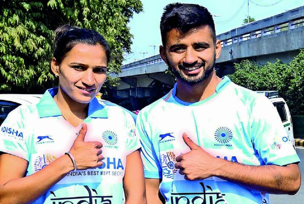 manpreet singh and rani rampal bag Player of the Year awards at Hockey India Annual Awards 