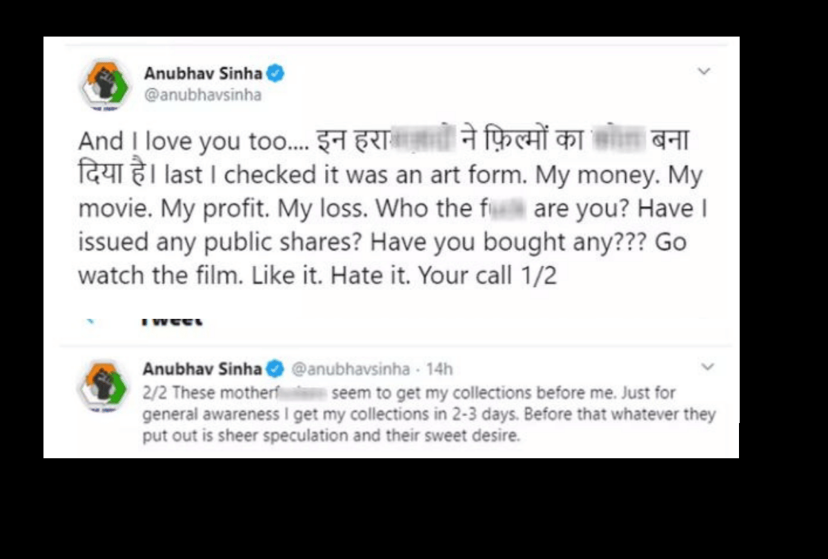 Anubhav Sinha abused on twitter who called Thappad is flop film