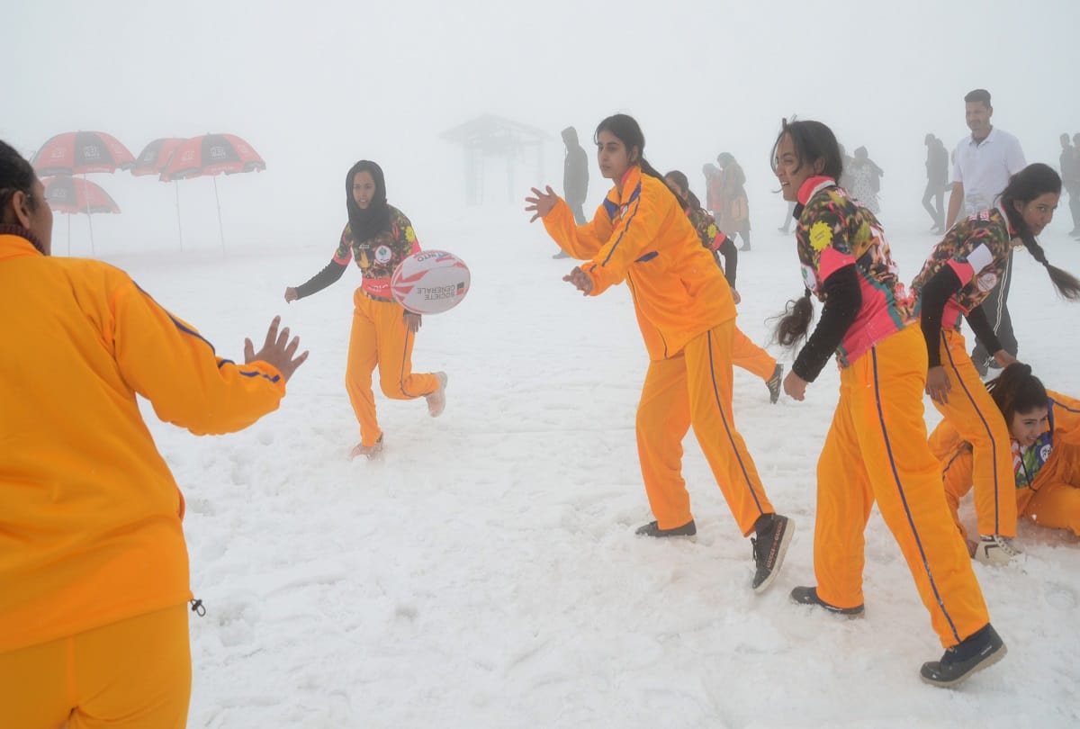 Amazing views of Winter Games in Gulmarg Kashmir