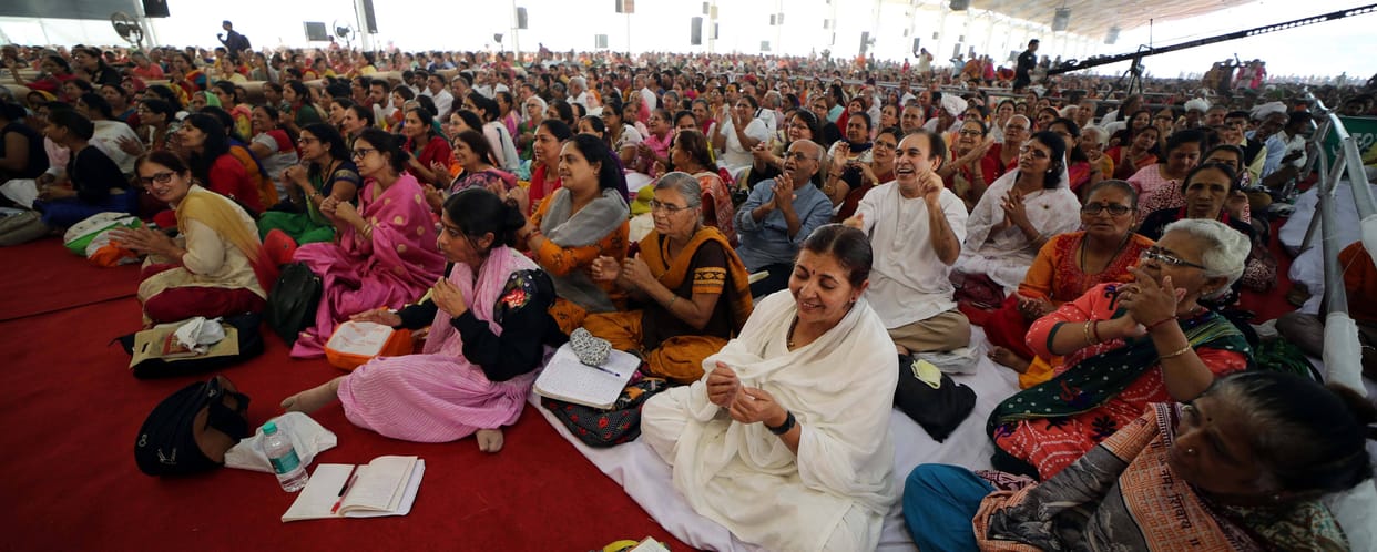 do not shake hand do the namaste- morari bapu